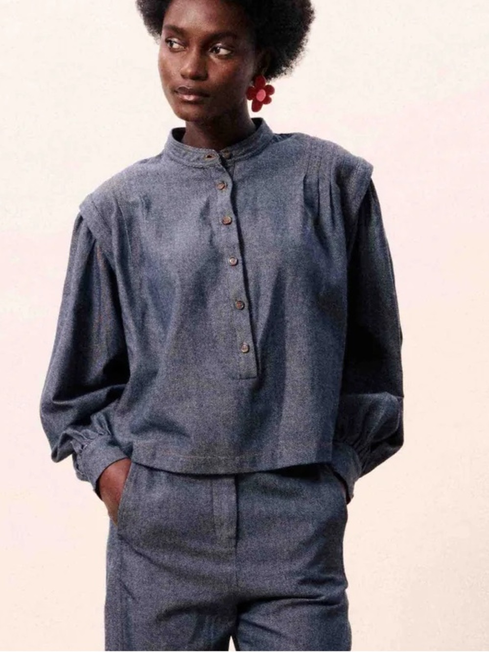 FRNCH 🇫🇷 ONDINA NAVY BLUE SHIRT